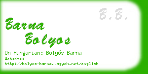 barna bolyos business card